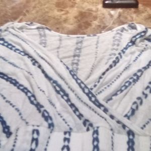 XXL Blue and White Short Sleeve Romper